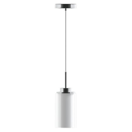 AMBIATE Sofia Modern Pendant, Double Glass Shade, Nickel, Single E26 Socket, Dimmable, Clear-Frosted Glass AL10000P1